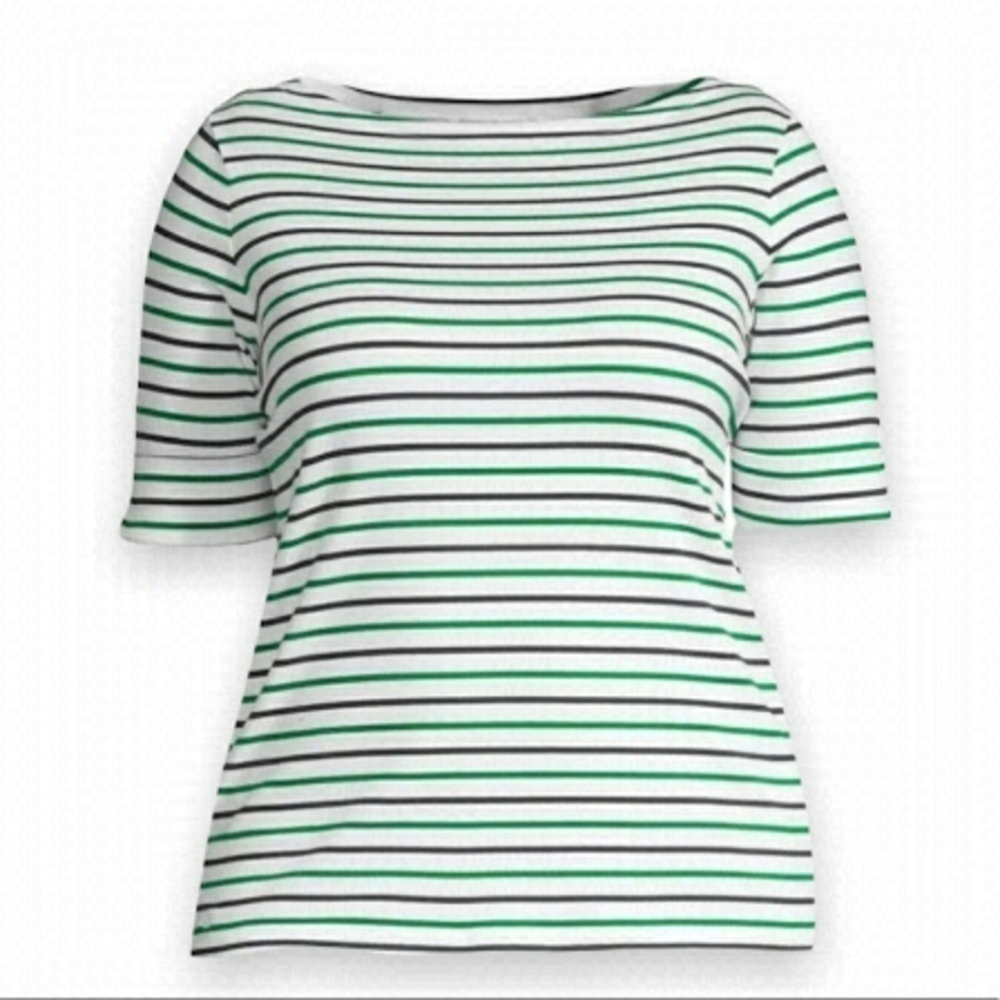 Lauren Ralph Lauren Striped Boatneck Top Half Sleeves Women’s Size M